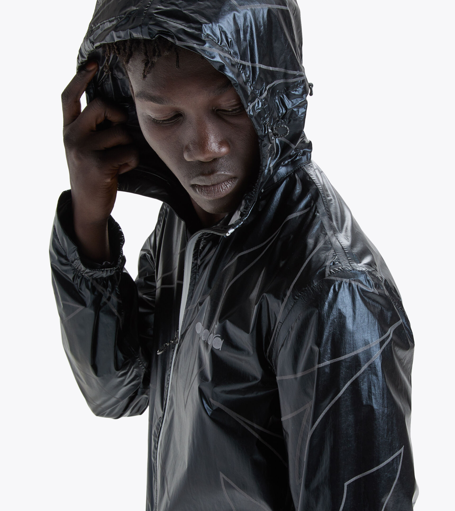 Waterproof running jacket - Men RAIN LOCK JACKET BLACK - Diadora