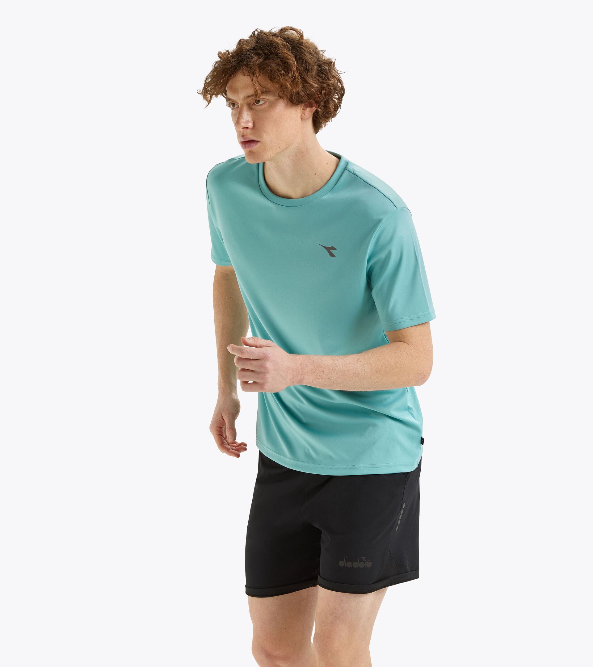 Sports t-shirt - Men SS T-SHIRT RUN DUSTY TURQUOISE - Diadora