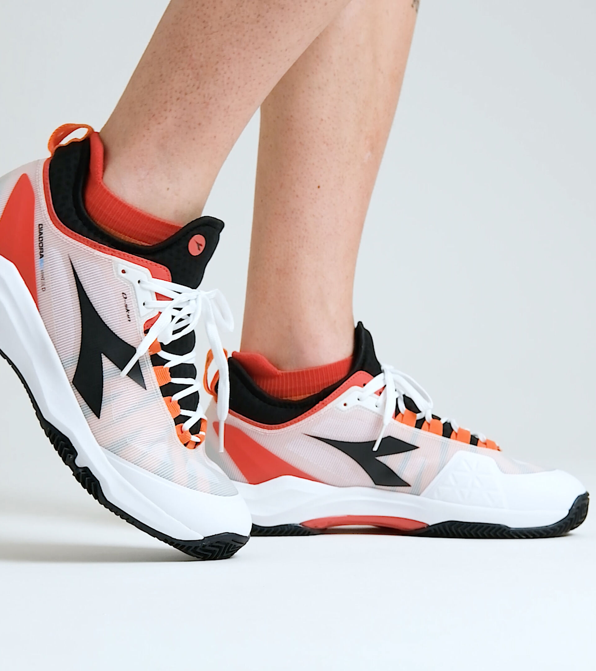 Clay court tennis shoe - Men SPEED BLUSHIELD FLY 3 + CLAY WHITE/BLACK/FIERY RED - Diadora