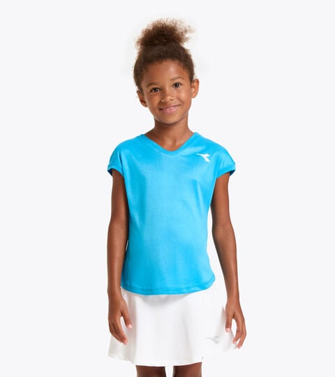 T-shirt da tennis - Bambina G. T-SHIRT TEAM AZZURRO FLUO - Diadora