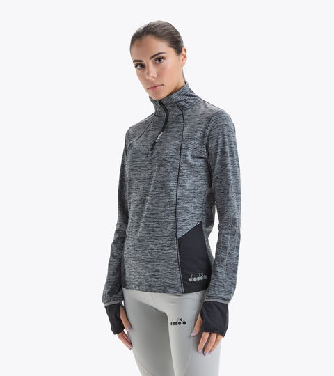 Lauf-Oberteil mit 1/2-Reißverschluss - Damen L. WARM UP WINTER SWEAT BE ONE SCHWARZ - Diadora
