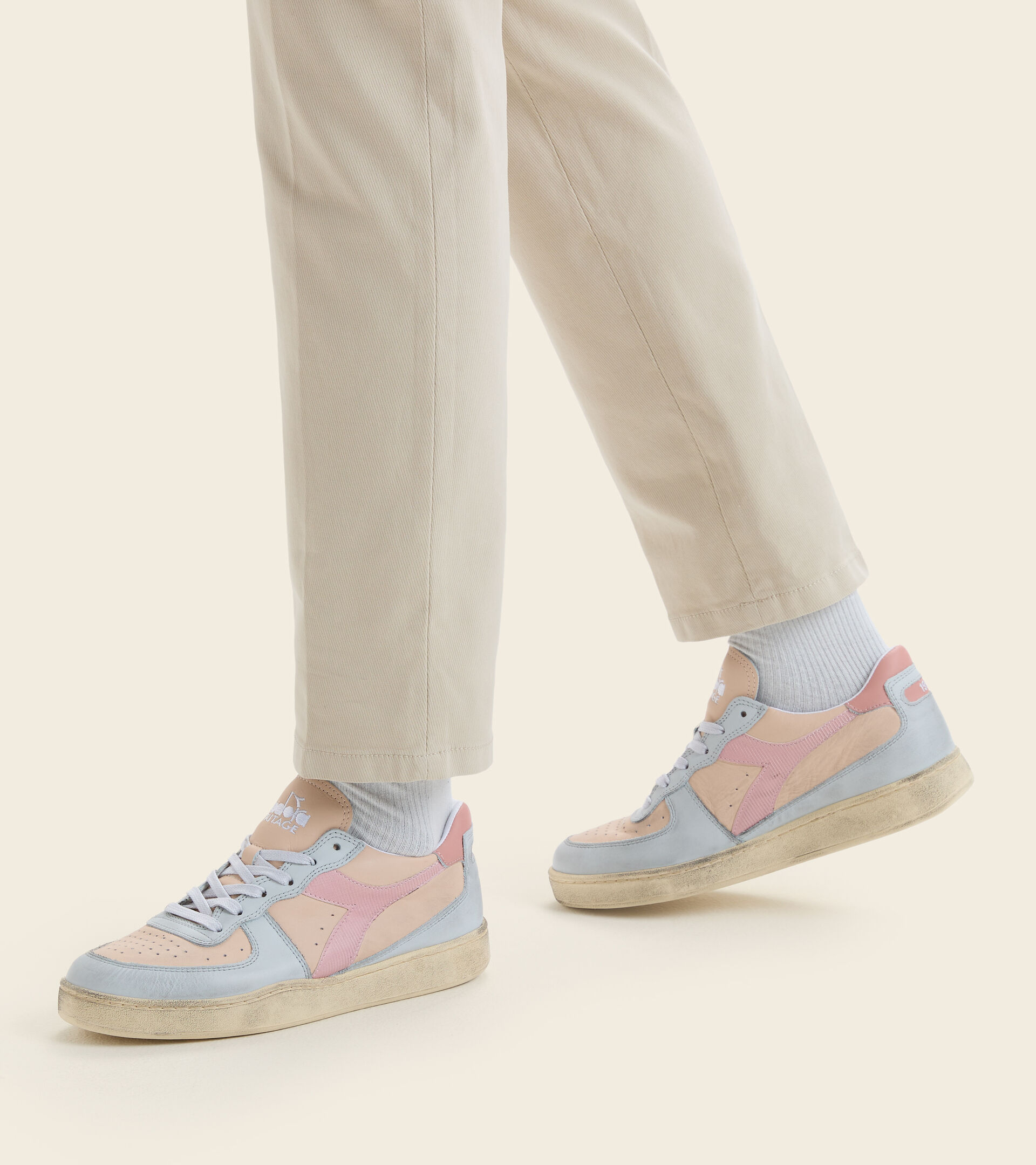 Heritage shoes - Unisex MI BASKET LOW USED APPLEBLOSSOM - Diadora