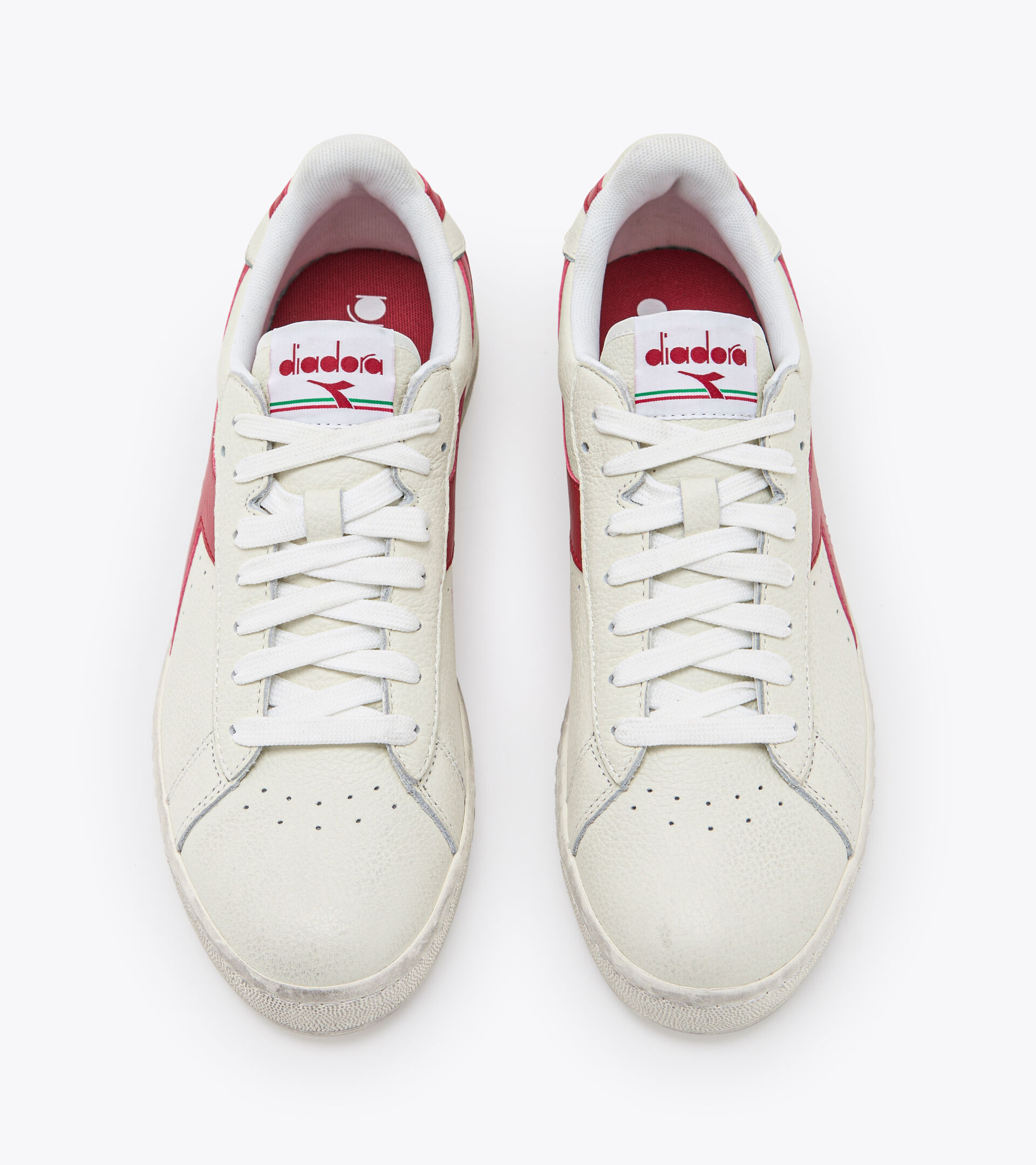 Sports shoes - Unisex GAME L LOW WAXED WHITE/RED PEPPER - Diadora