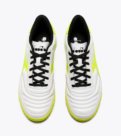 CALCETTO GR LT TF, WHITE/YELLOW FL DD Futsal boots for synthetic grounds - Men CALCETTO GR LT TF WHITE/YELLOW FL DD - Diadora