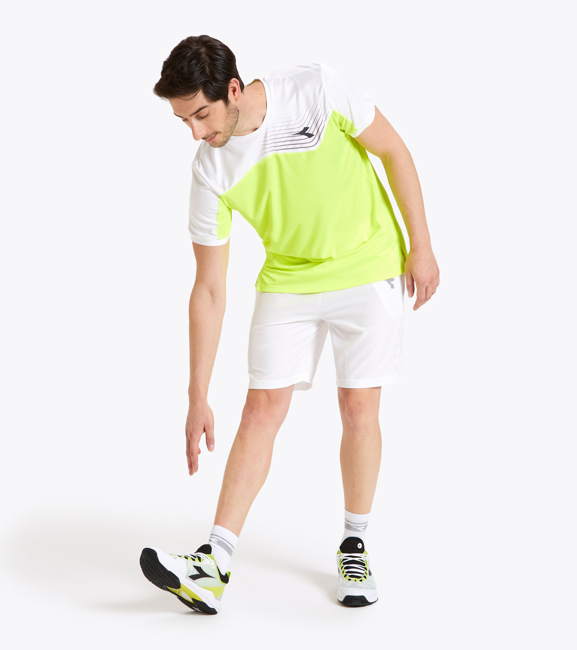 T-shirt de tennis - Homme T-SHIRT COURT JAUNE FLUO DD - Diadora