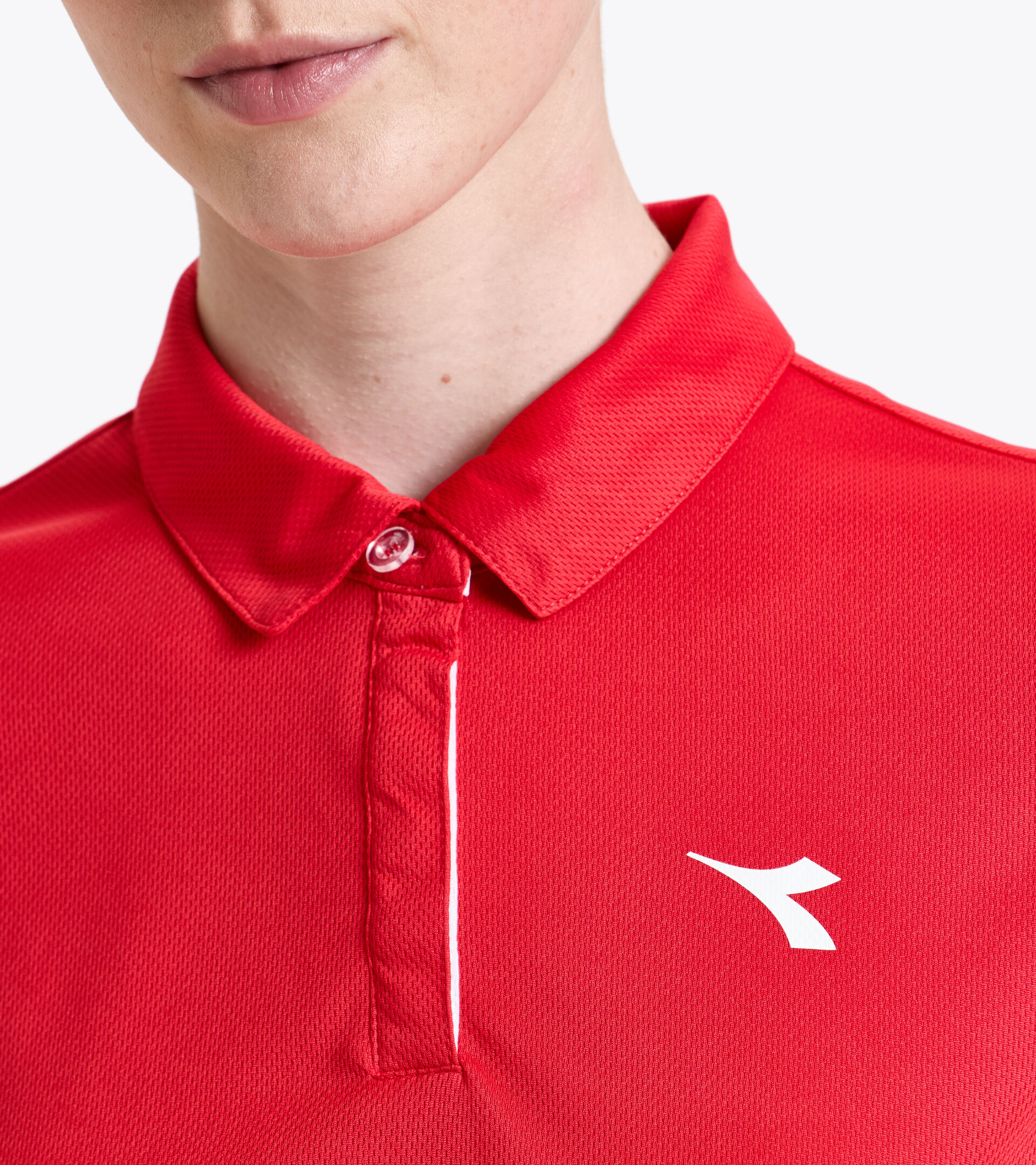 Tennis polo shirt - Women L. POLO COURT TOMATO RED - Diadora