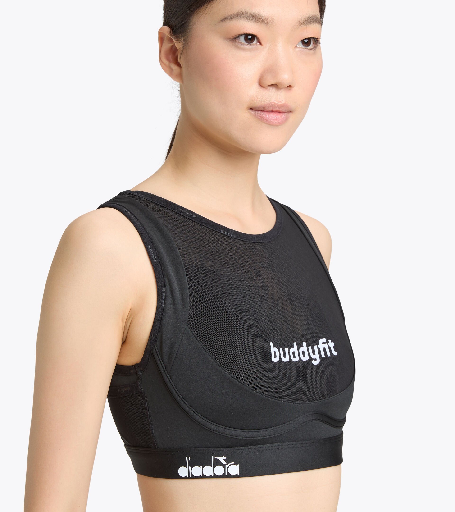 Moderate support training bra - Women’s L. MEDIUM HIGH BRA BUDDYFIT BLACK - Diadora
