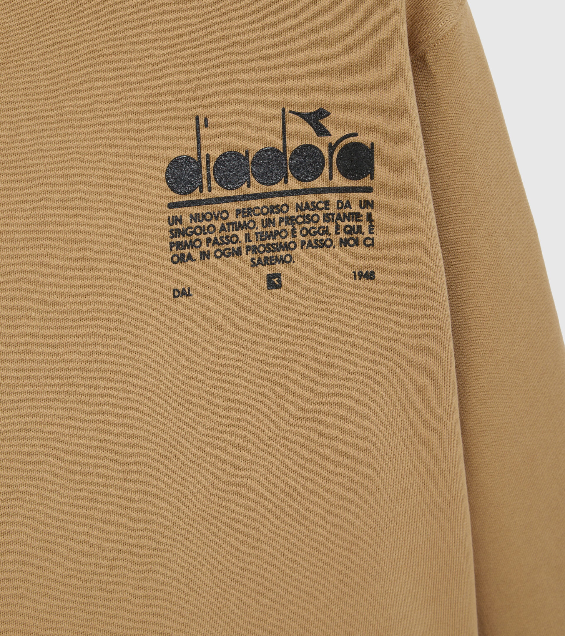 Felpa in cotone - Donna L. SWEATSHIRT CREW MANIFESTO BEIGE TAN - Diadora