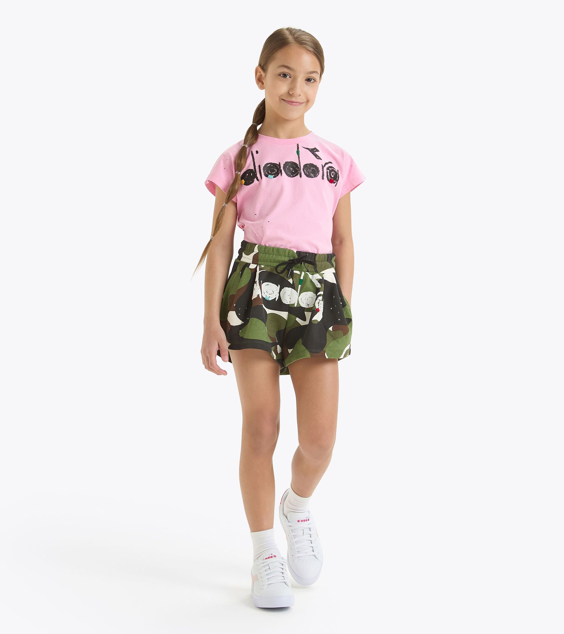 Cotton shorts - Girl JG. SHORTS CAMO GREEN MILITARY CAMOUFLAGE - Diadora