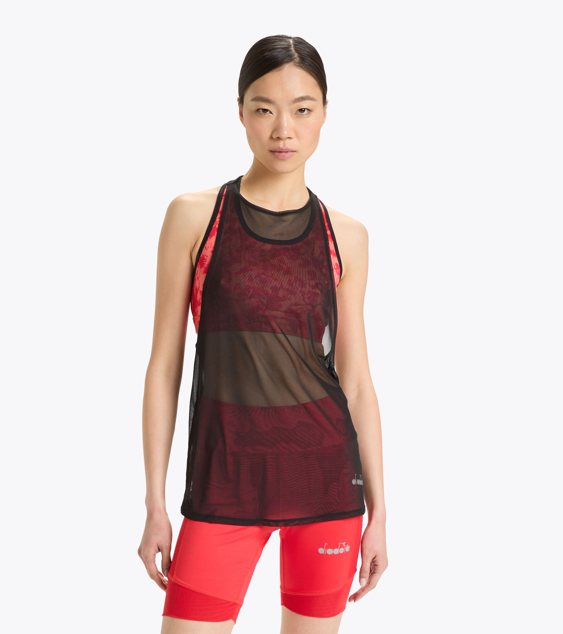 Top para correr - Mujer L. DOUBLE TANK BE ONE W JARDIN DE FLORES - Diadora