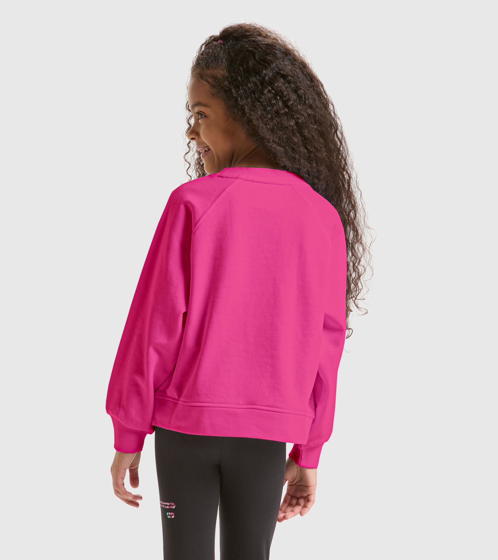 Cotton sports sweatshirt - Girls JG.SWEAT BLOSSOM SHOCKING PINK - Diadora