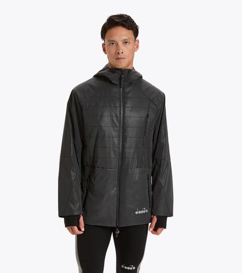 Giacca rifrangente da running - Uomo BRIGHT JACKET BE ONE NERO - Diadora