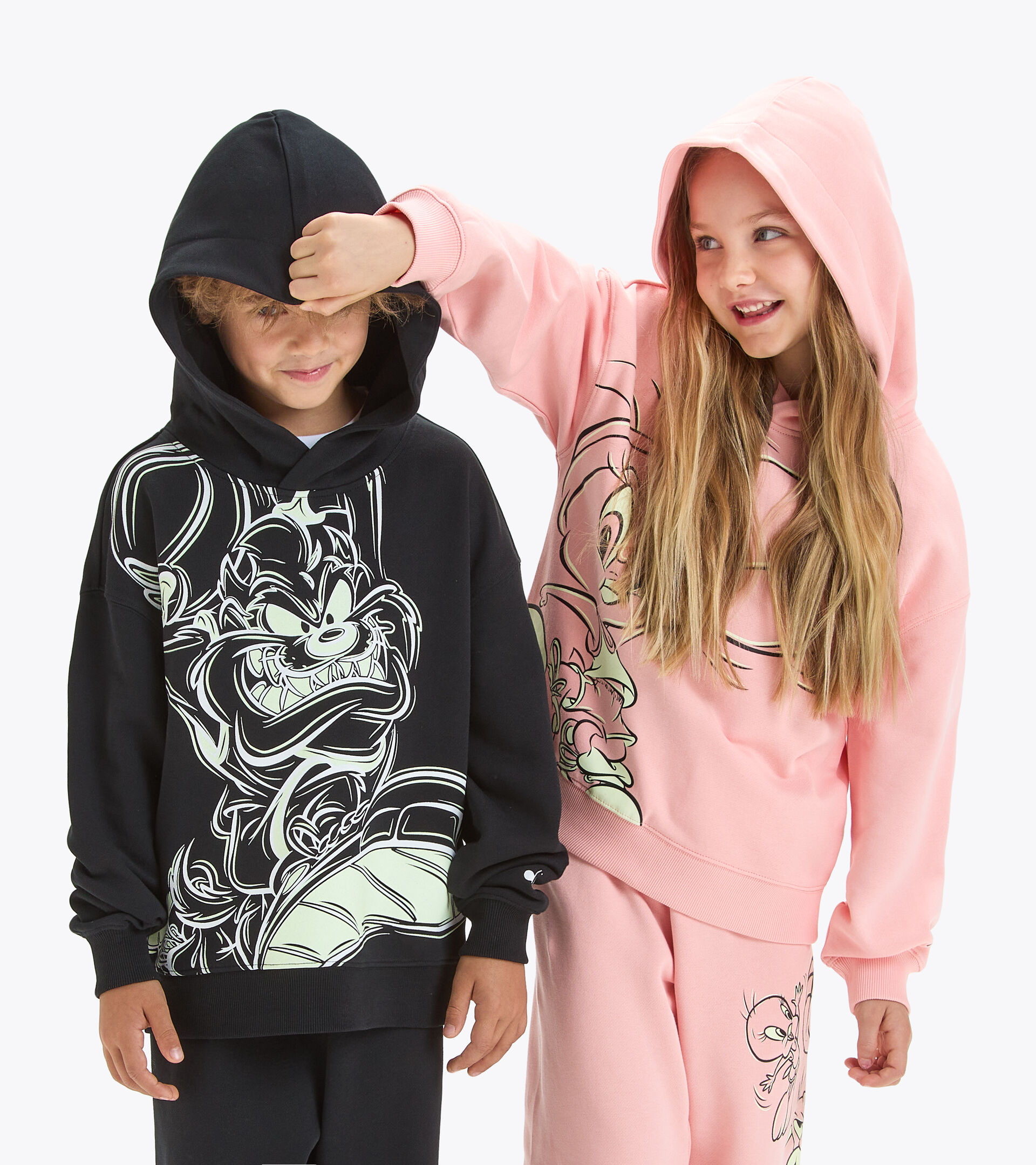 Hooded sweatshirt - Kids JU.HOODIE WB BLACK/OPTICAL WHITE - Diadora