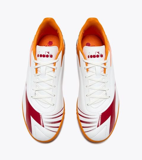 MAXIMUS ELITE R TFR, WHITE/CHILI PEPPER/RUSSET ORANGE Calcio boots for synthetic turfs - Men’s MAXIMUS ELITE R TFR WHITE/CHILI PEPPER/RUSSET ORANGE - Diadora