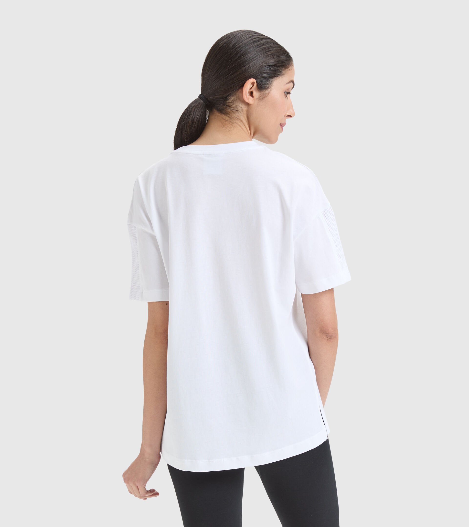 Camiseta deportiva de algodón - Mujer L.T-SHIRT SS FLOSS BLANCO VIVO - Diadora