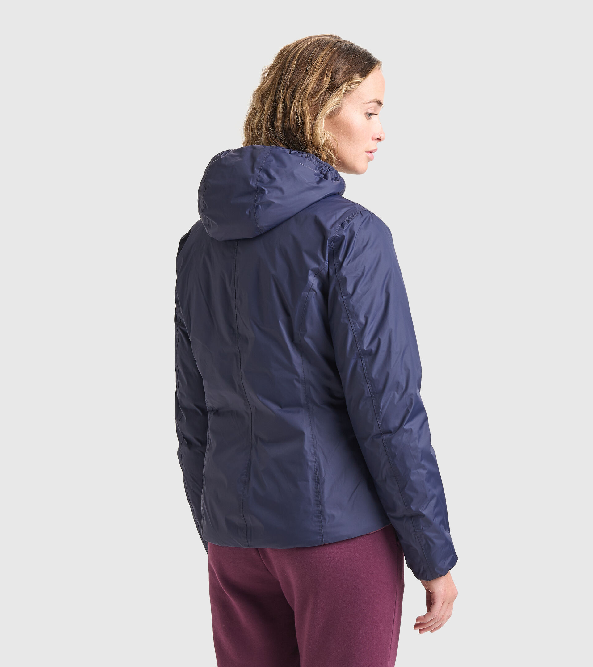 Chaqueta acolchada reversible - Mujer L. HOODIE INSULATED JACKET AZUL CHAQUETON/VINO VINA - Diadora