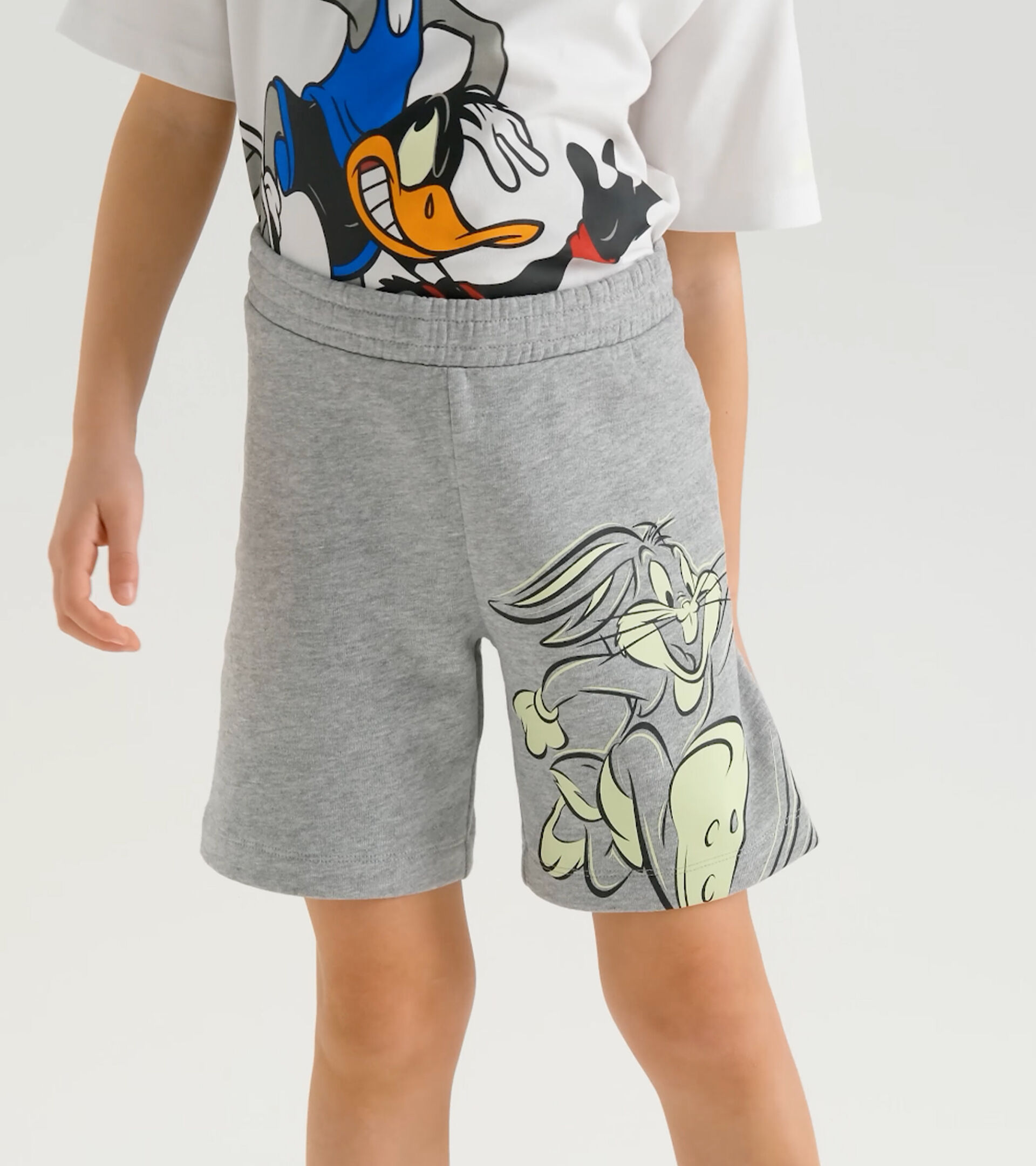Cotton bermuda shorts - Kids JU.BERMUDA WB LIGHT MIDDLE GRAY MELANGE - Diadora