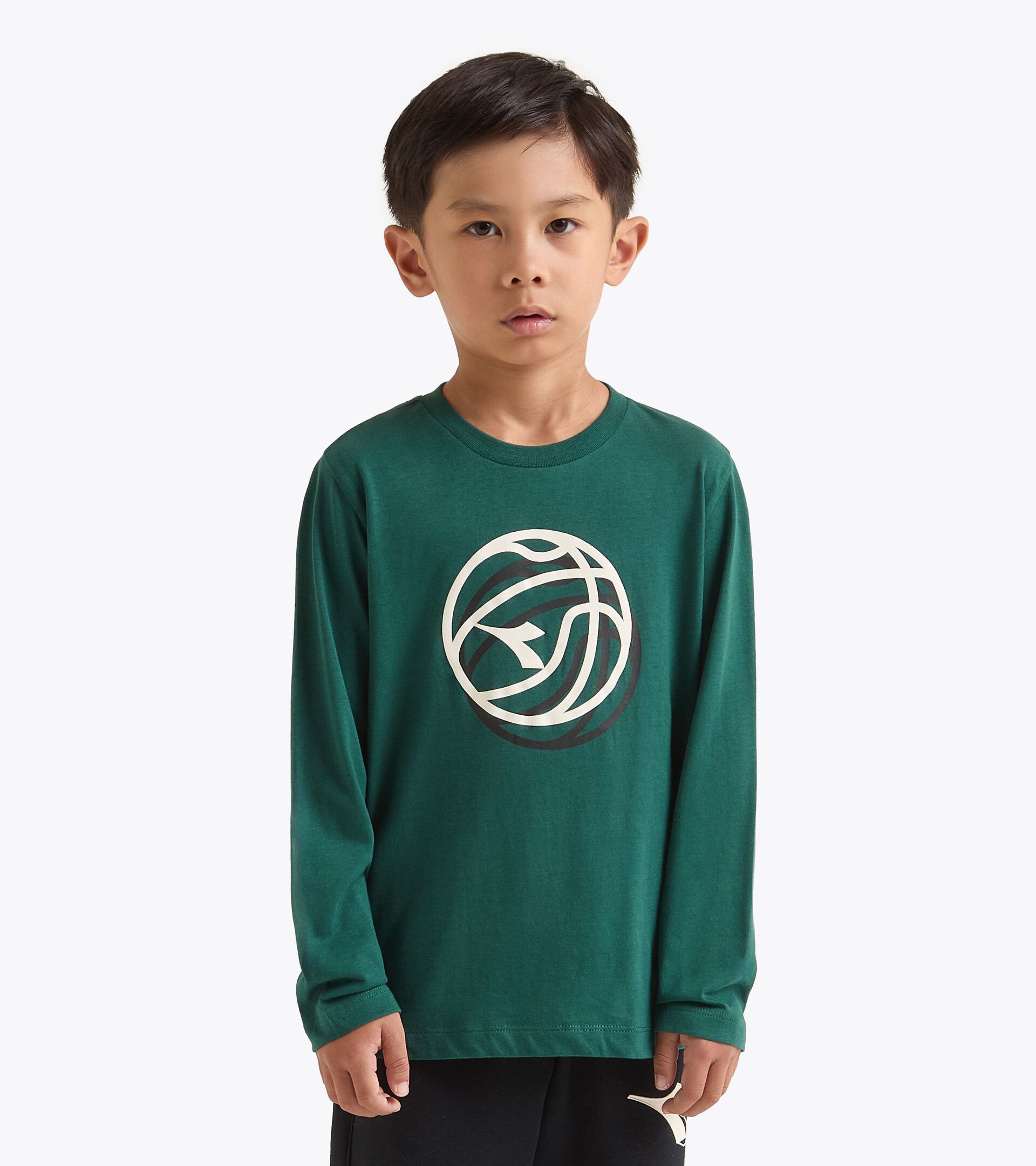 Camiseta de algodón de manga larga - Niños/Adolescentes
 JB. T-SHIRT LS LOGO RAIN FOREST - Diadora