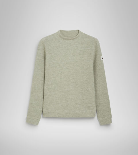 L. SWEATSHIRT CREW MANIFESTO 2030, MELANGE VERT DESERT SAUGE Sweat de sport ras du cou - Femme L. SWEATSHIRT CREW MANIFESTO 2030 MELANGE VERT DESERT SAUGE - Diadora