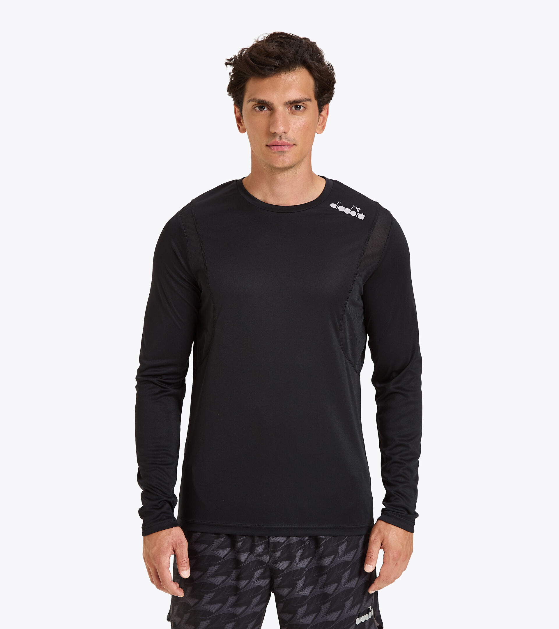 Running T-shirt - Men LS CORE TEE BLACK - Diadora