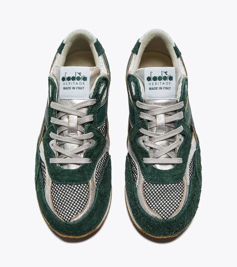 EQUIPE REVENGE ITALIA USED, GREEN TREKKING Low-profile Heritage sneaker - Made in Italy - All-gender EQUIPE REVENGE ITALIA USED GREEN TREKKING - Diadora