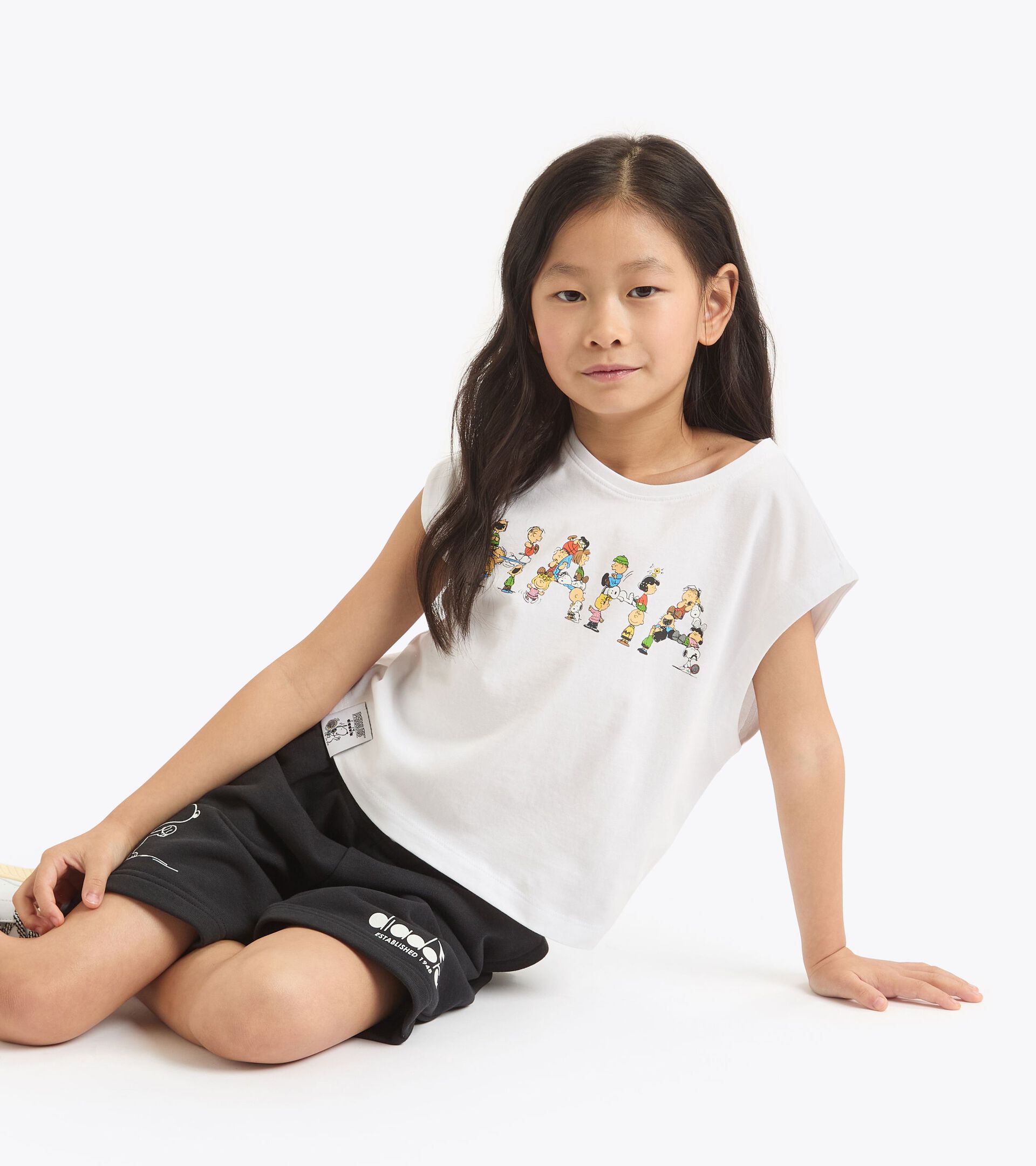 Peanuts t-shirt - Kids 
 JG. T-SHIRT SS PEANUTS OPTICAL WHITE/BLACK - Diadora