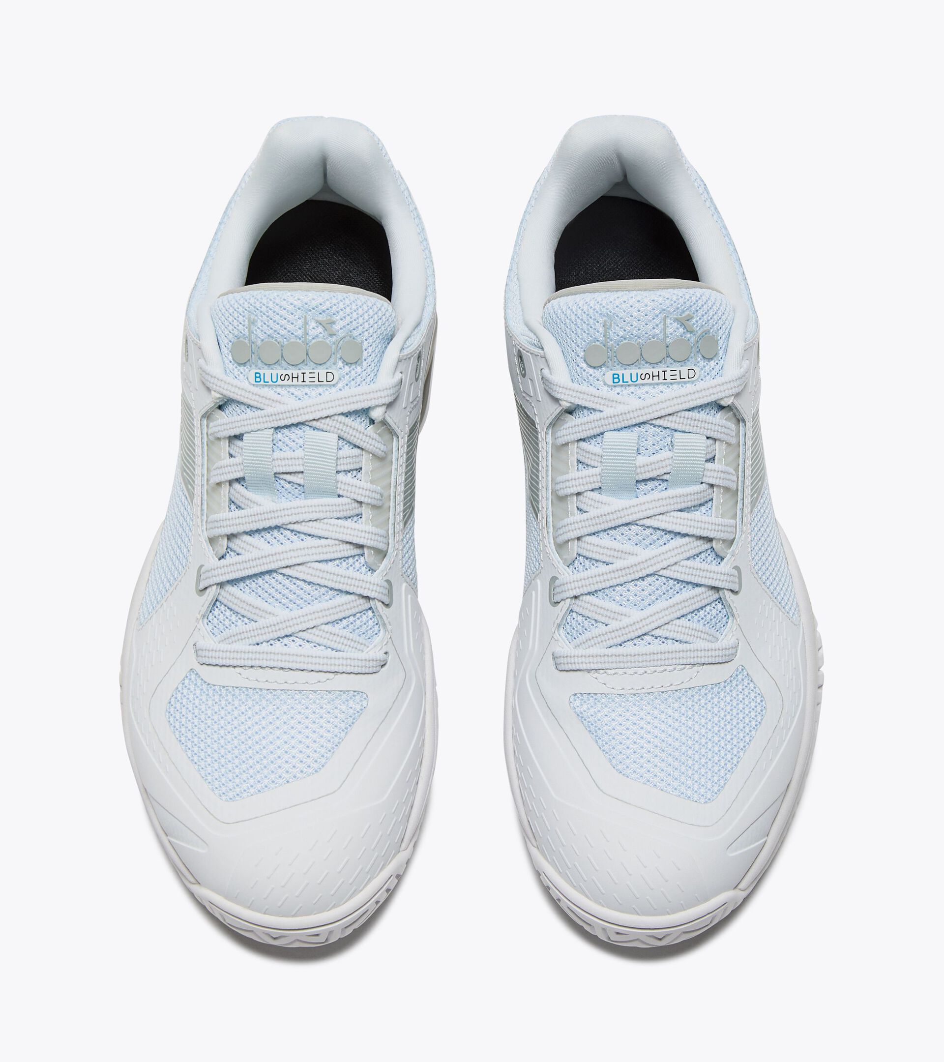 Zapatilla de tenis para superficies duras o de tierra batida - Protecci&oacute;n y amortiguaci&oacute;n - Mujer BLUSHIELD TORNEO 3 W AG BLANCO/PLATA  (C6103) - Diadora