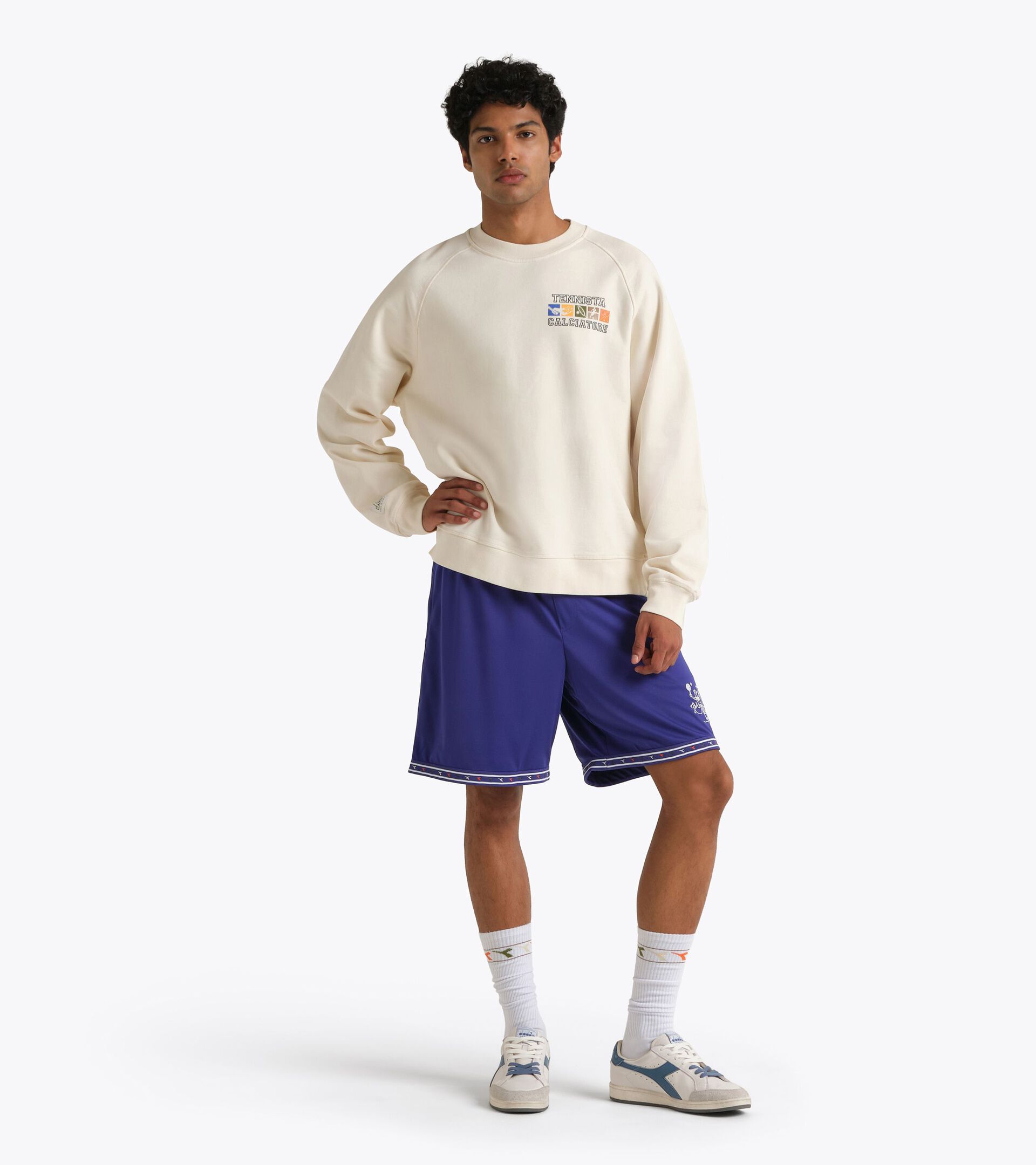 Sudadera de cuello redondo Legacy - Made in Italy - Para todos los g&eacute;neros
 SWEATSHIRT CREW LEGACY ALYSSUM BLANCO - Diadora