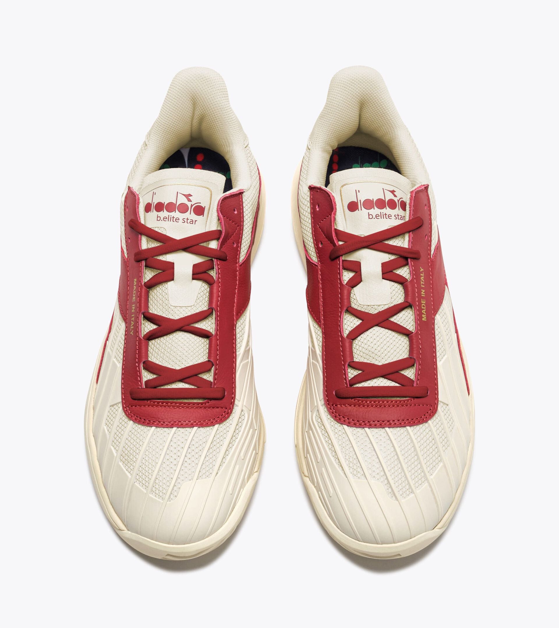 Made In Italy tennis shoe - All-gender B. ELITE STAR WHITE/GARNET - Diadora