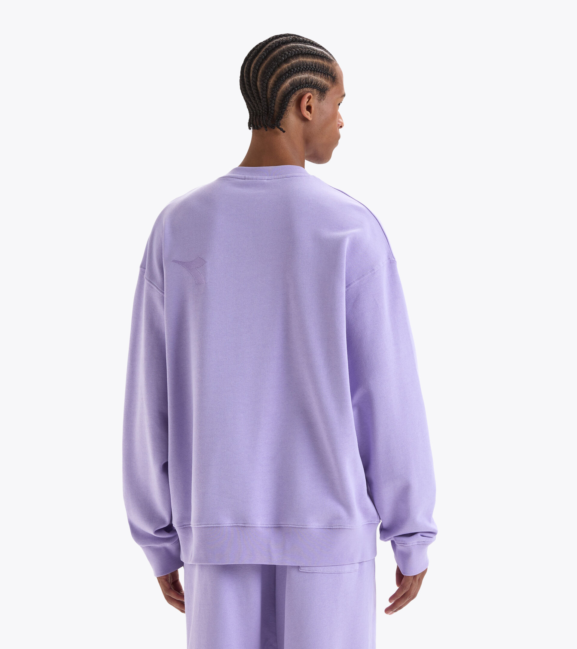 Cotton sweatshirt - Gender neutral SWEATSHIRT CREW SPW LOGO PURPLE ROSE - Diadora