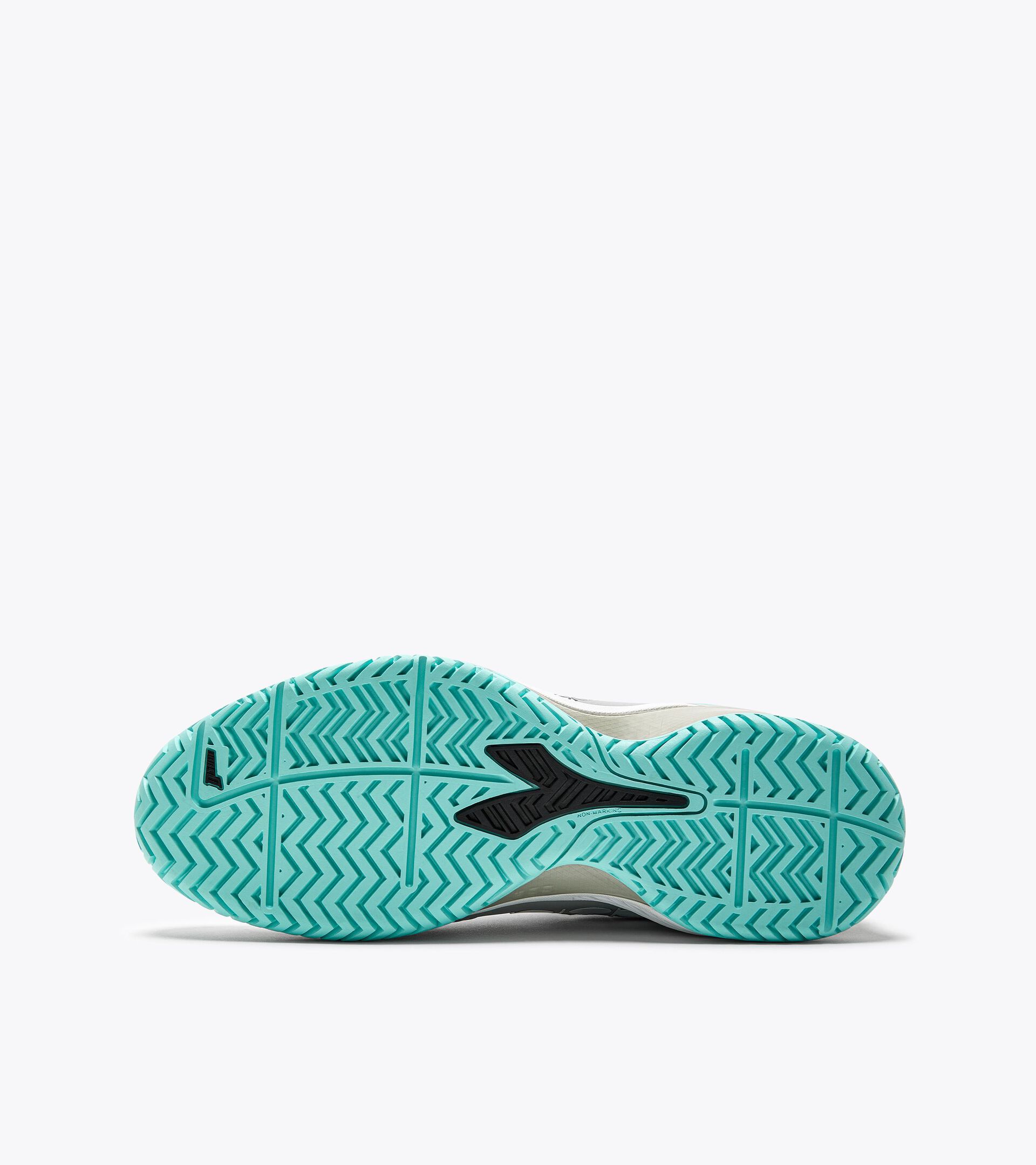 Tennis shoes for hard surfaces or clay courts - Women BLUSHIELD TORNEO 2 W AG SILVER DD/BLACK/ARUBA BLUE - Diadora