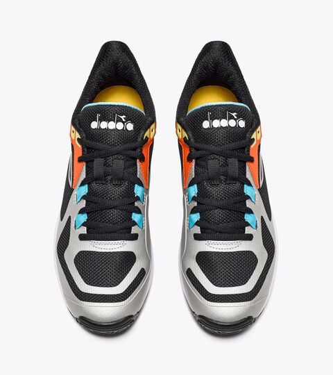 TROFEO 2 AG PKL, BLACK/SILVER/DAIQUIRI GREEN Pickleball shoes for hard surfaces or clay courts - Men TROFEO 2 AG PKL BLACK/SILVER/DAIQUIRI GREEN - Diadora