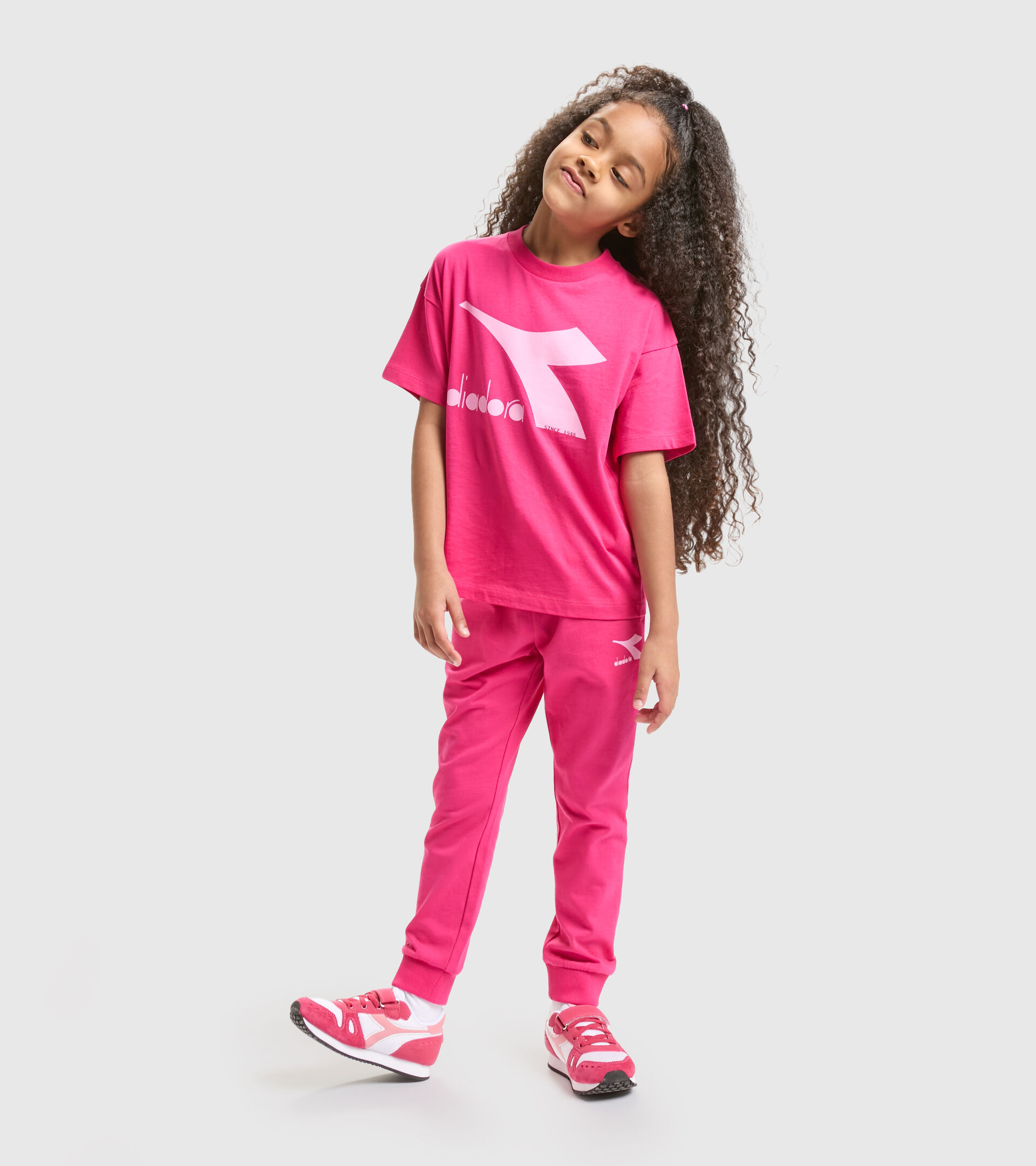 Cotton sports trousers - Unisex JU.CUFF PANTS RAINBOW SHOCKING PINK - Diadora