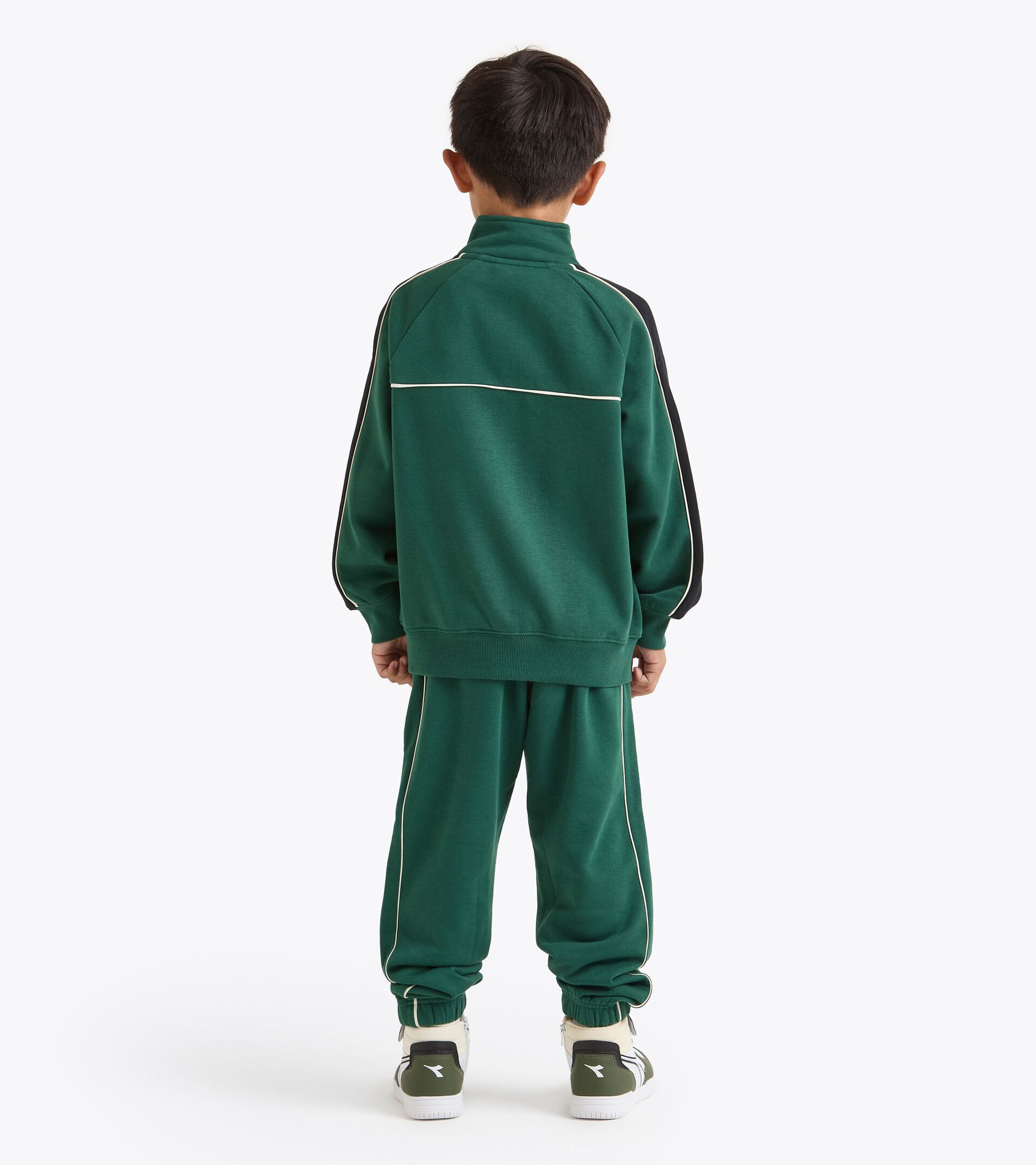 Tracksuit made with brushed fleece - Boy
 JB. TRACKSUIT FZ LOGO (BR) RAIN FOREST - Diadora
