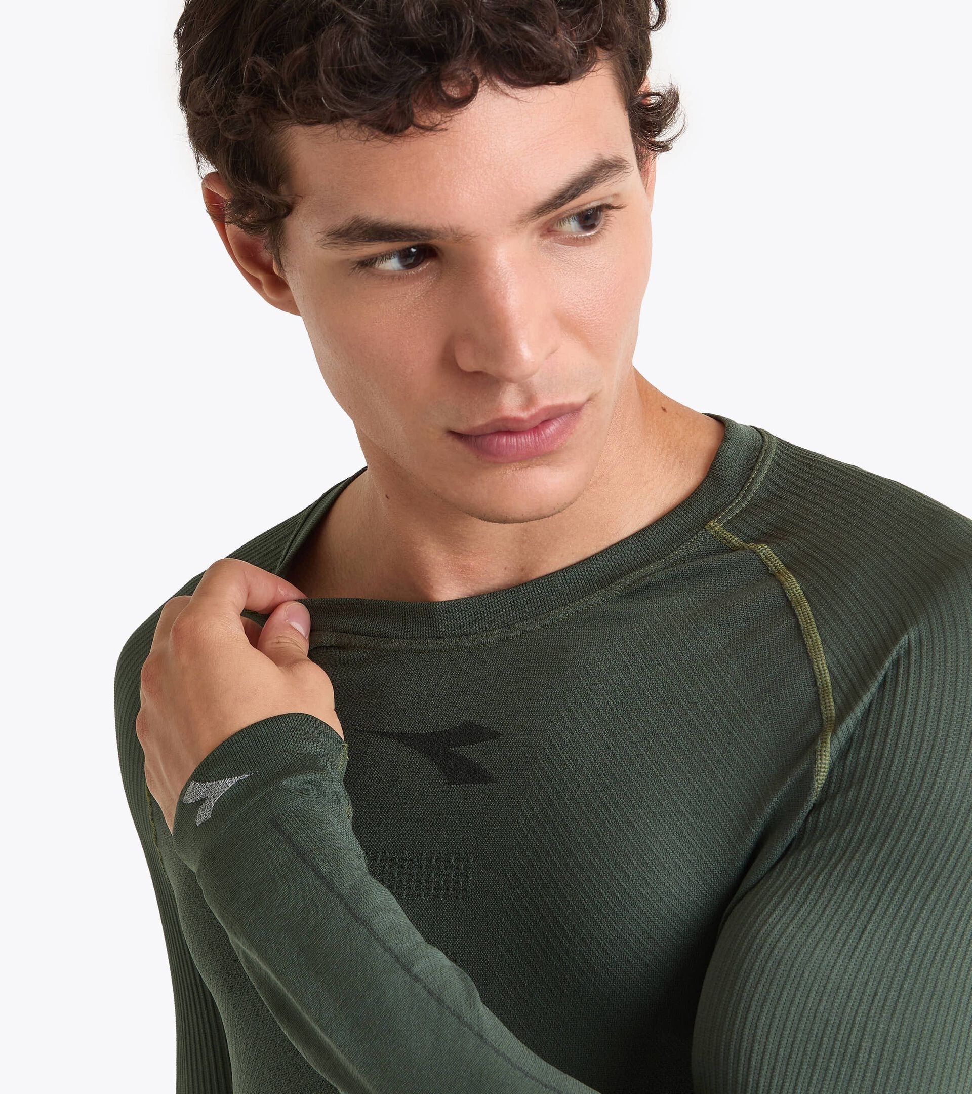 T-shirt technique Made in Italy &agrave; manches longues&sect;Running&sect;Homme STRATOZERO LS T-SHIRT CORIANDRE - Diadora