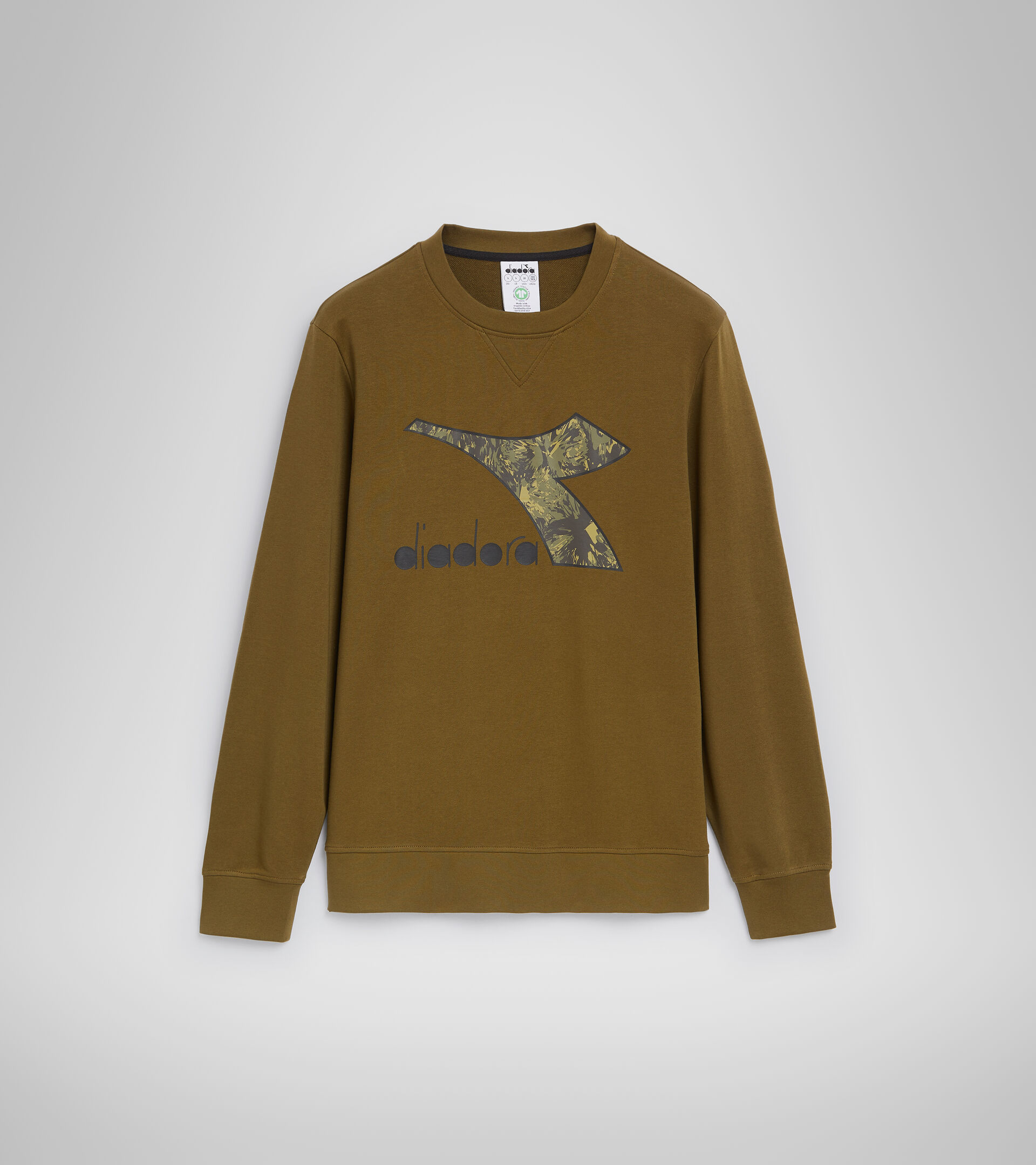Felpa girocollo - Uomo SWEATSHIRT CREW LOGO CHROMIA VERDE OLIVA. - Diadora