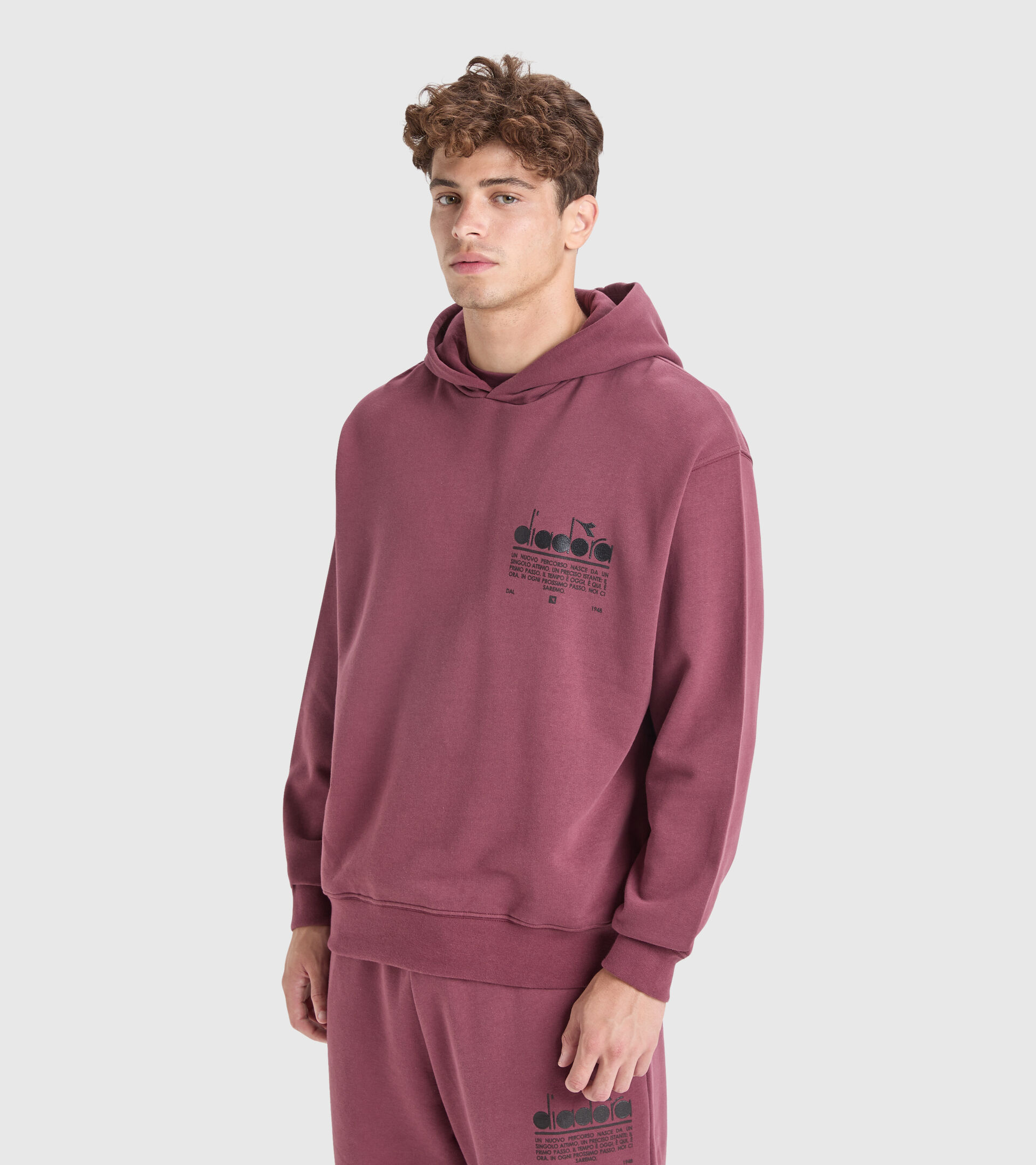 Sweat-shirt en coton à capuche - Unisexe HOODIE MANIFESTO VIOLETS ECRASE - Diadora