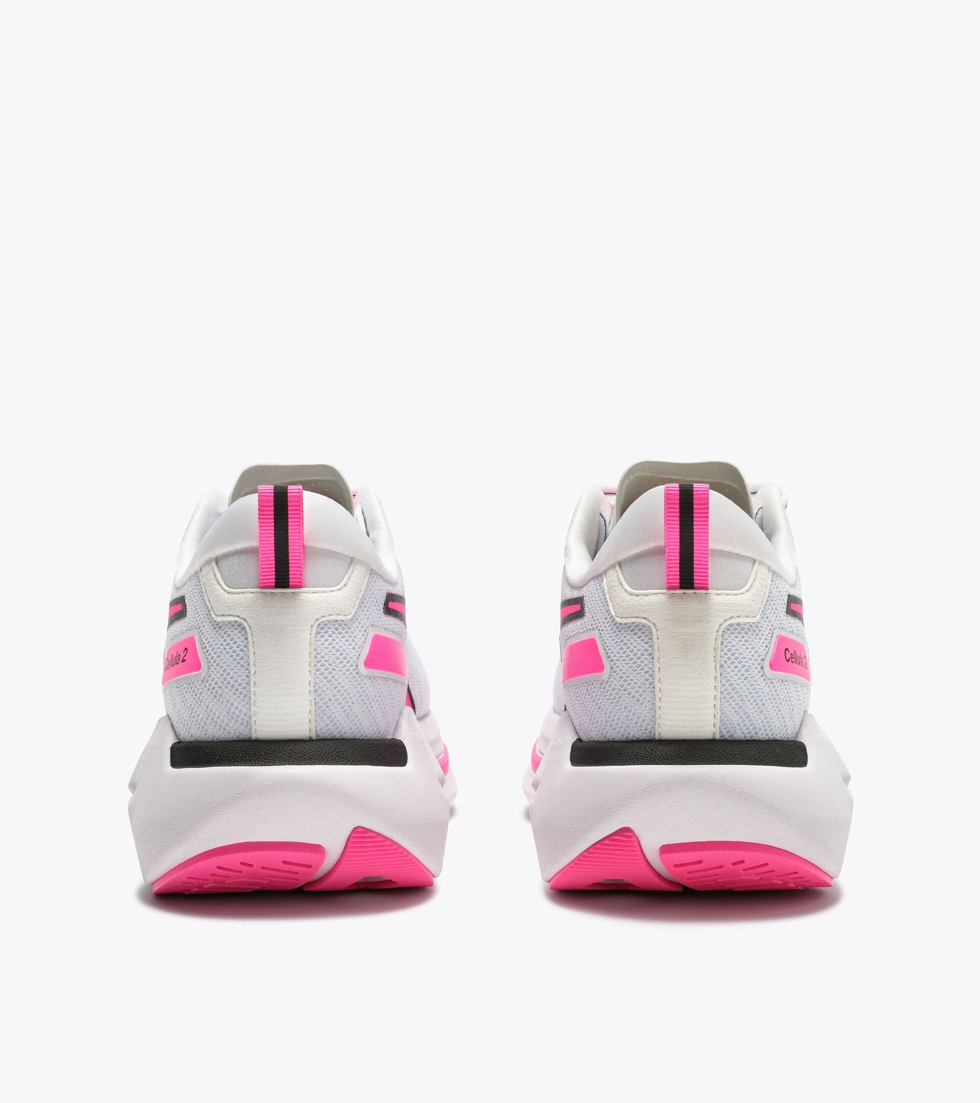 Neutral running shoe - Comfort and stability - Women's CELLULA  2 W WHITE/BLACK/PINK FL - Diadora