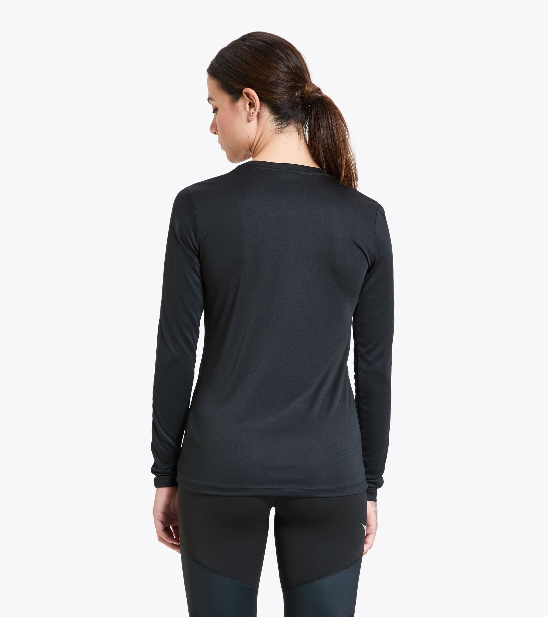Running T-shirt - Women L. LS CORE TEE BLACK - Diadora