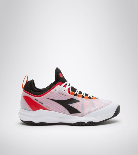 Clay and hard court tennis shoe - Men SPEED BLUSHIELD FLY 3 + AG WHITE/BLACK/FIERY RED - Diadora