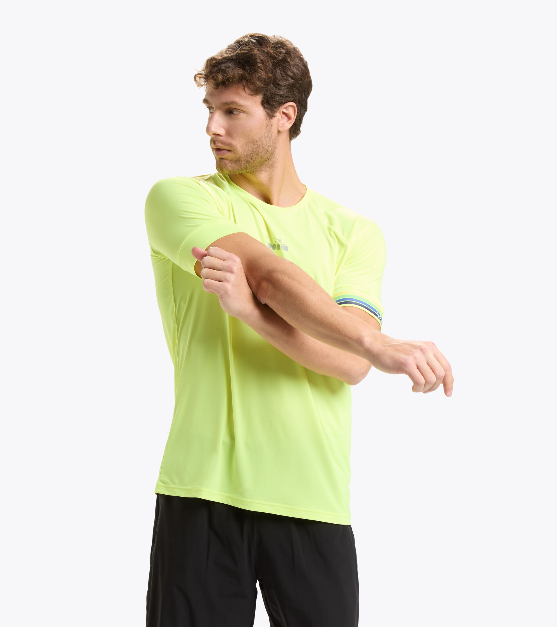 Camiseta para correr - Hombre SS T-SHIRT BE ONE NEON YELLOW - Diadora