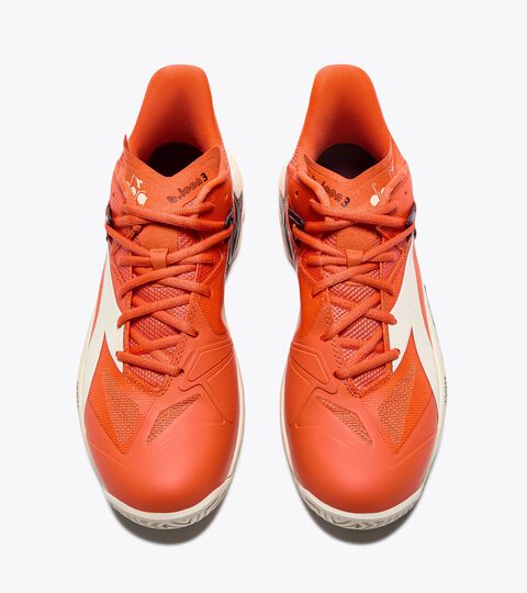 Tennis shoe for hard surfaces and clay courts - Stability - Men&rsquo;s B.ICON 3 AG NASTURTIUM /WHISPER WHITE - Diadora