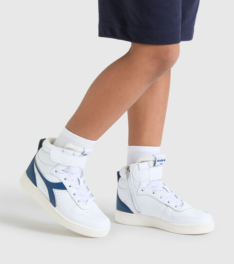 MAGIC BASKET MID PS, WHITE/POSEIDON Sports shoes - Kids 4-8 years MAGIC BASKET MID PS WHITE/POSEIDON - Diadora