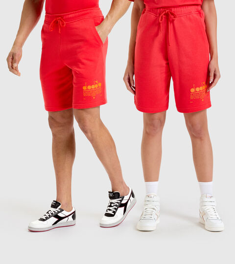 Cotton shorts - Unisex BERMUDA MANIFESTO POPPY RED - Diadora