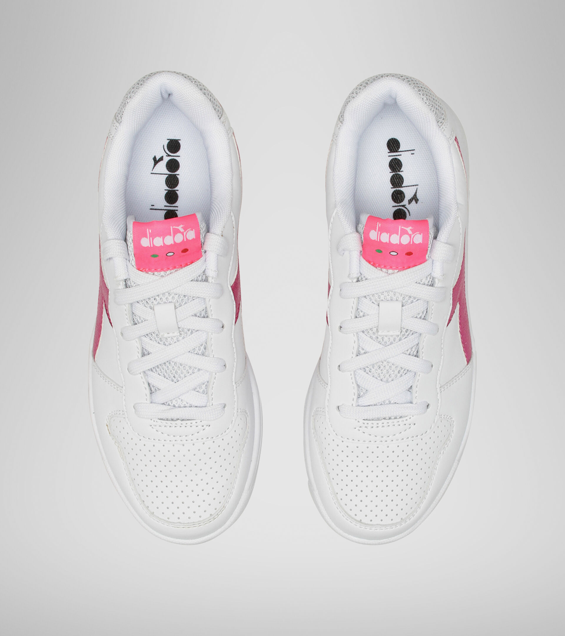 Sportschuh - Jugendliche 8-16 Jahre PLAYGROUND GS GIRL WEISS/ROSA FLUO - Diadora