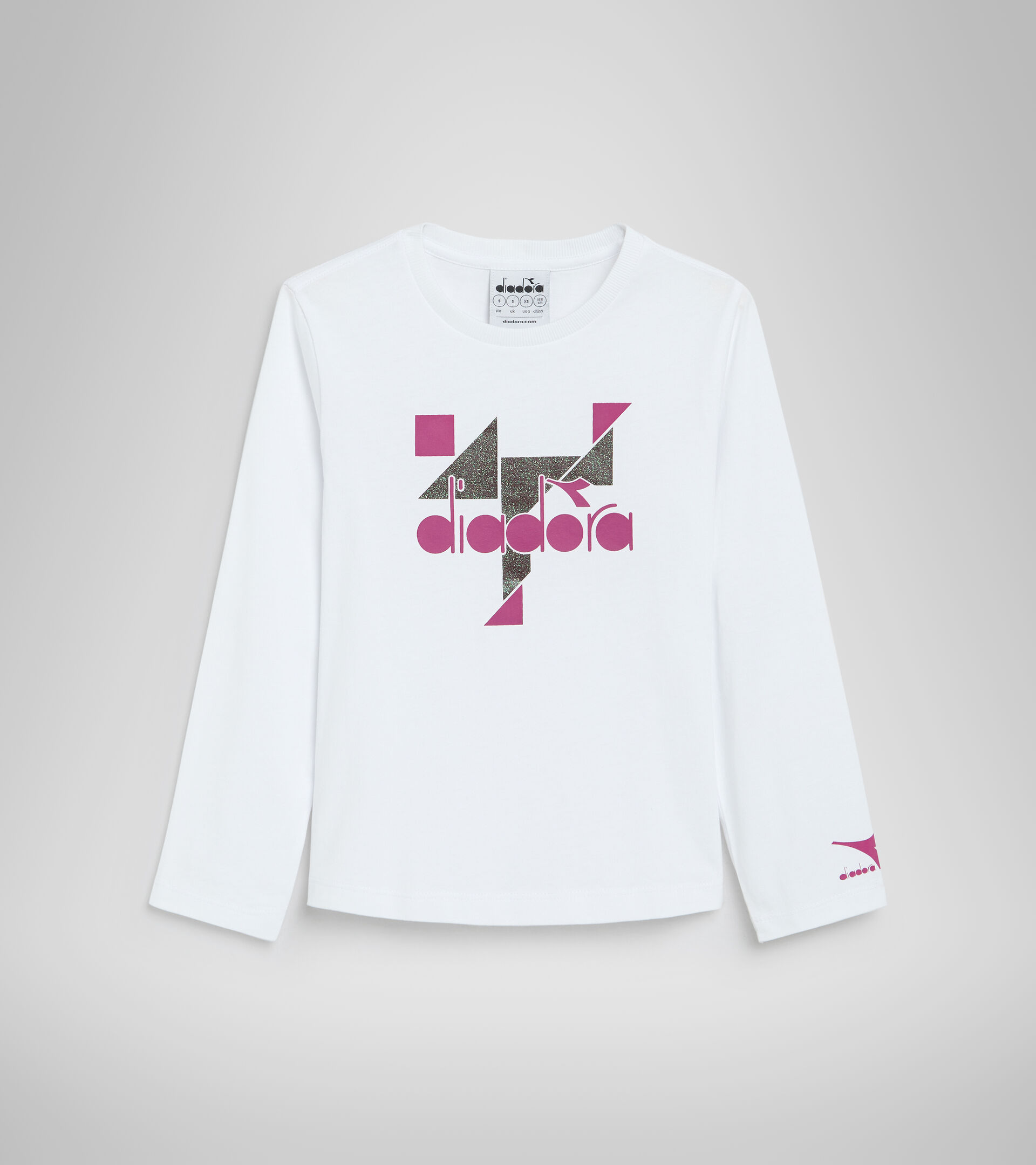 Long-sleeved T-shirt - Girls JG.T-SHIRT LS GLEE OPTICAL WHITE - Diadora