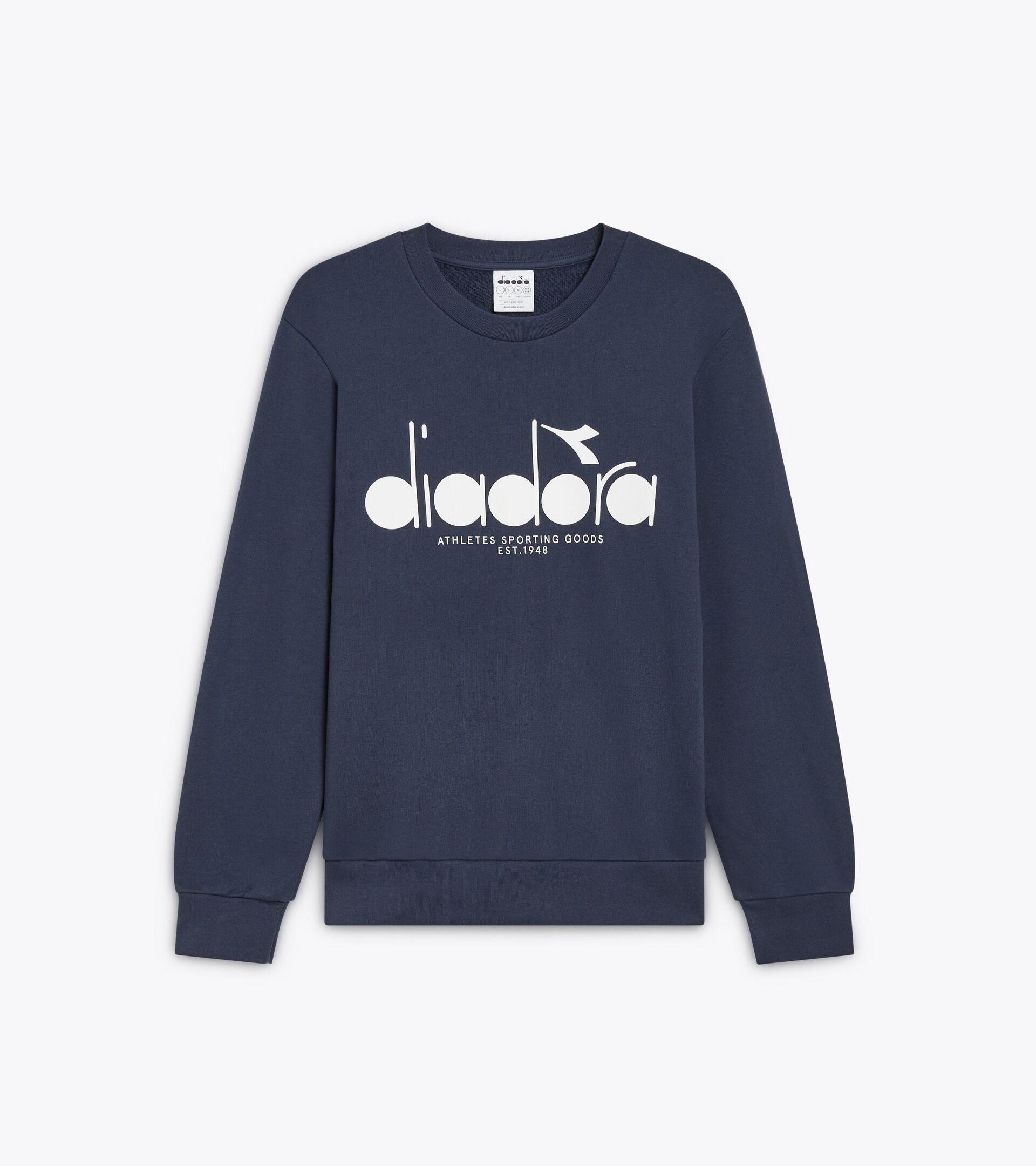 Sudadera de algod&oacute;n con cuello redondo - Para todos los g&eacute;neros SWEATSHIRT CREW LOGO AZUL NOCHE - Diadora