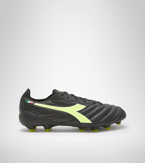 Chaussures de football pour terrains compacts et synthétiques - Homme BRASIL ELITE2 TECH ITA LPX NOIR/JAUNE FLUO DIA - Diadora