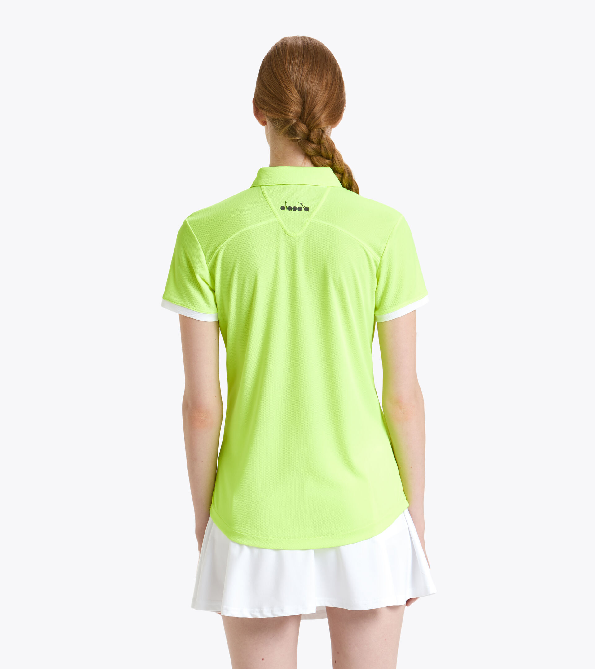 Polo de tennis - Femme L. POLO COURT JAUNE FLUO DD - Diadora