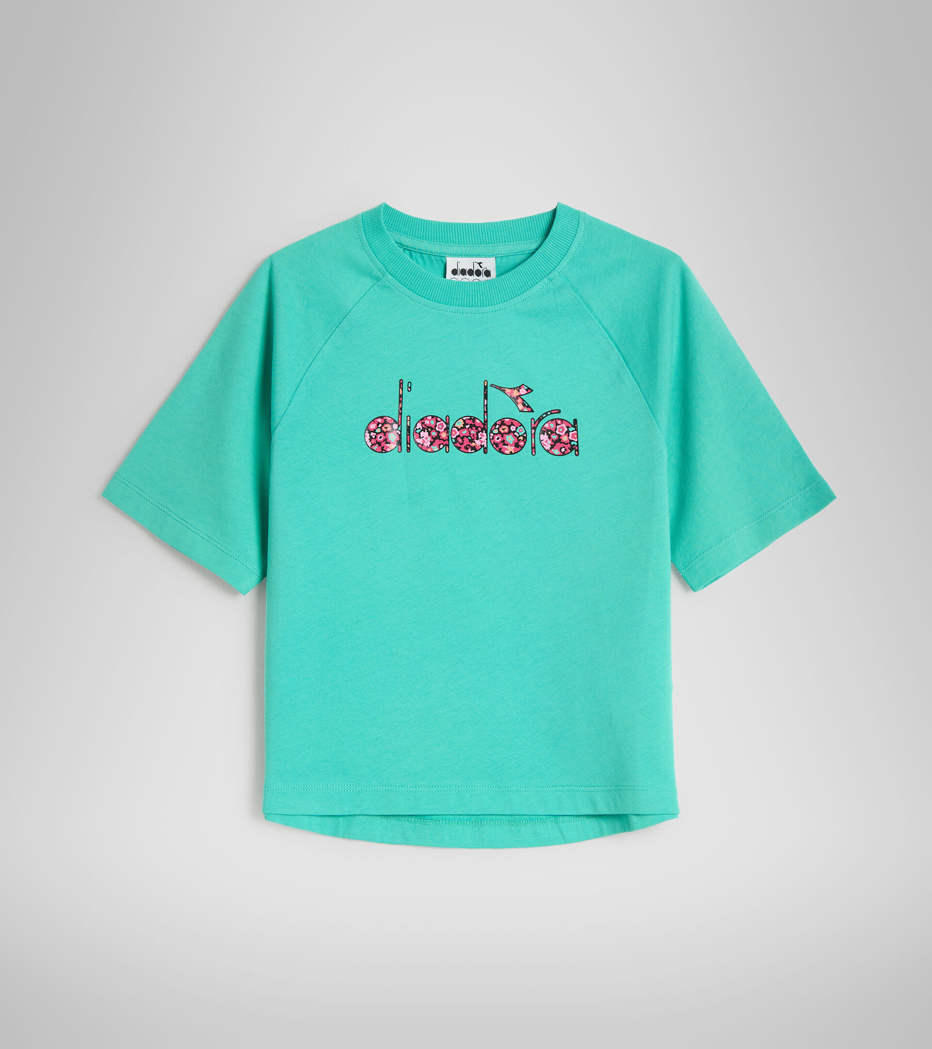 Camiseta deportiva de algodón - Niñas y adolescentes JG.T-SHIRT SS BLOSSOM VERDE VIZCAYA - Diadora